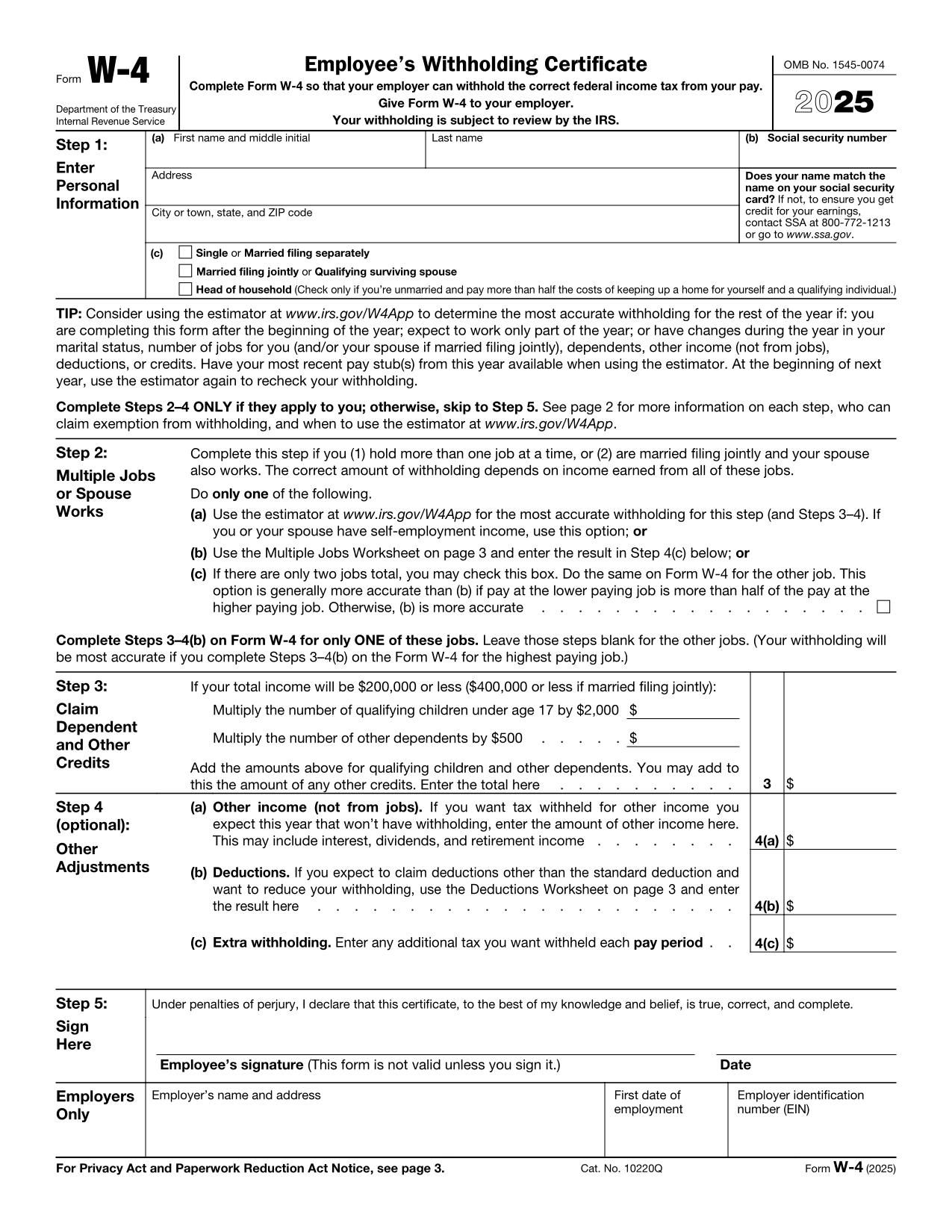 w4 form (2025) | fill and sign online with lumin