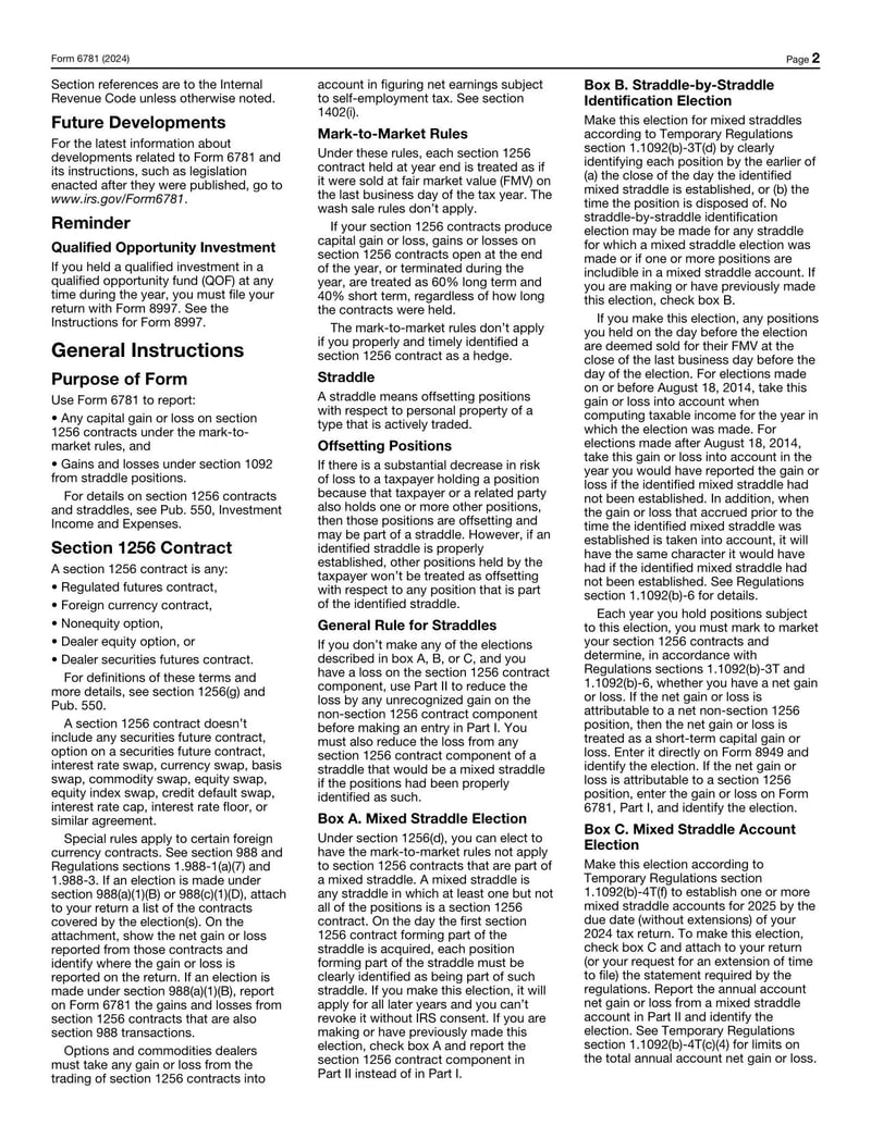 Large thumbnail of Form 6781 - 2024