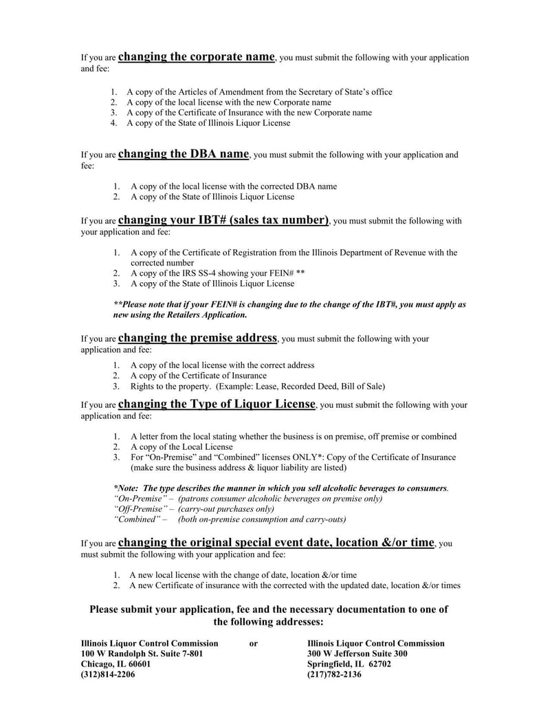Large thumbnail of Illinois Application for Change of Business Information