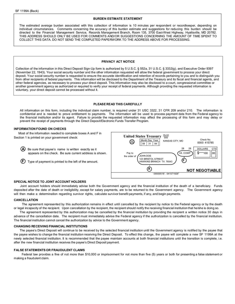 Large thumbnail of Form 1199A - Aug 2012