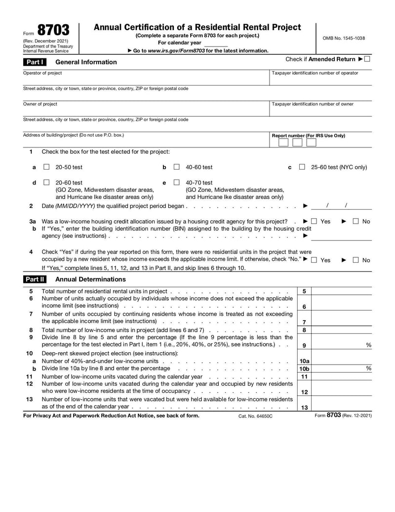 Large thumbnail of Form 8703 - Dec 2021
