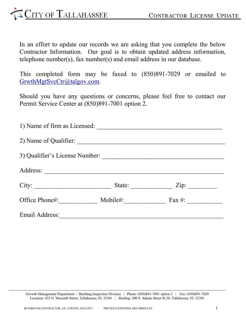Large thumbnail of Tallahassee Contractor License Update