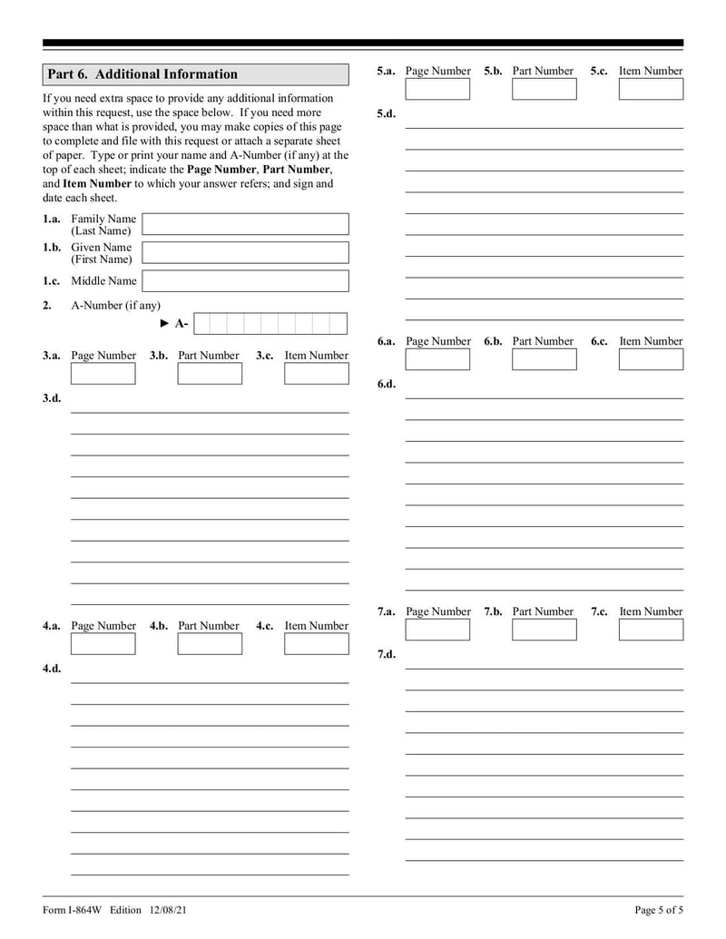 Large thumbnail of Form I-864W - Dec 2021