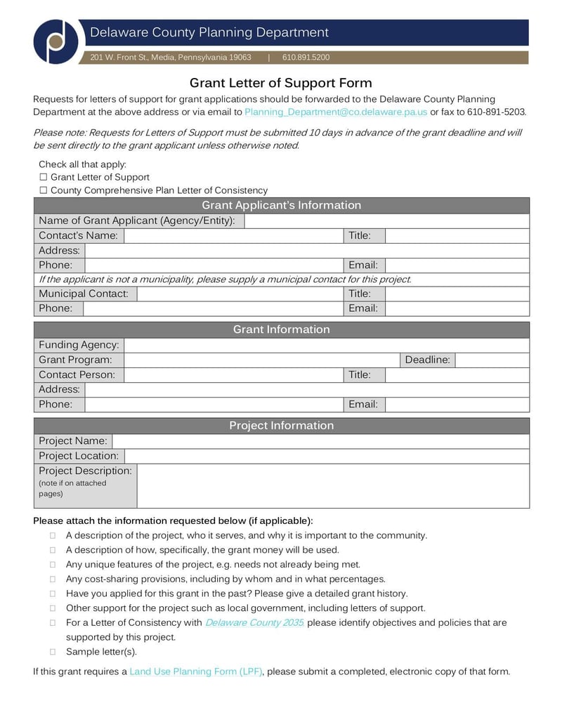 Large thumbnail of Grant Letter of Support Form - Jun 2016
