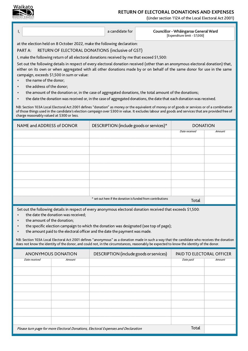Whāingaroa General Ward Nomination Form | Fill and sign online with Lumin