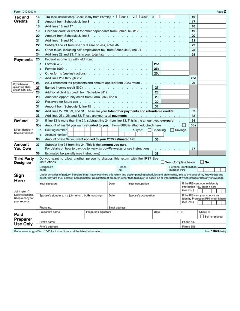 Large thumbnail of Form 1040 - 2024