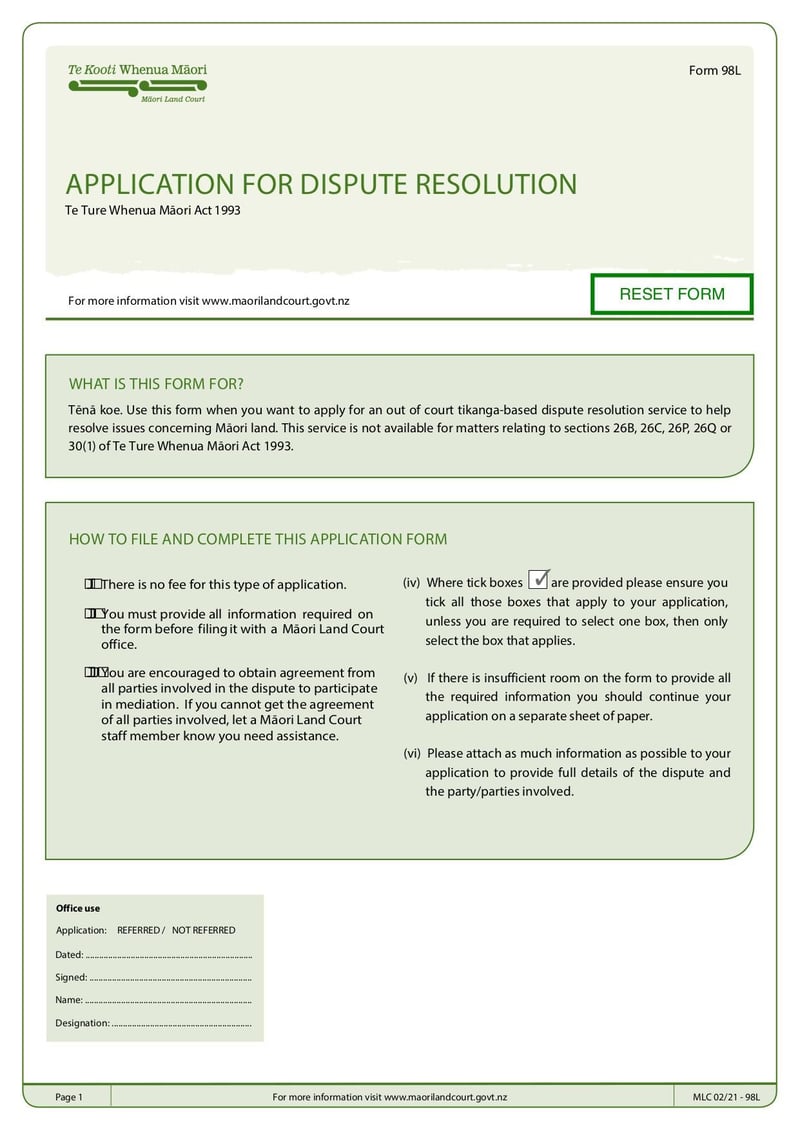 Large thumbnail of MLC Form 98L - Apr 2021