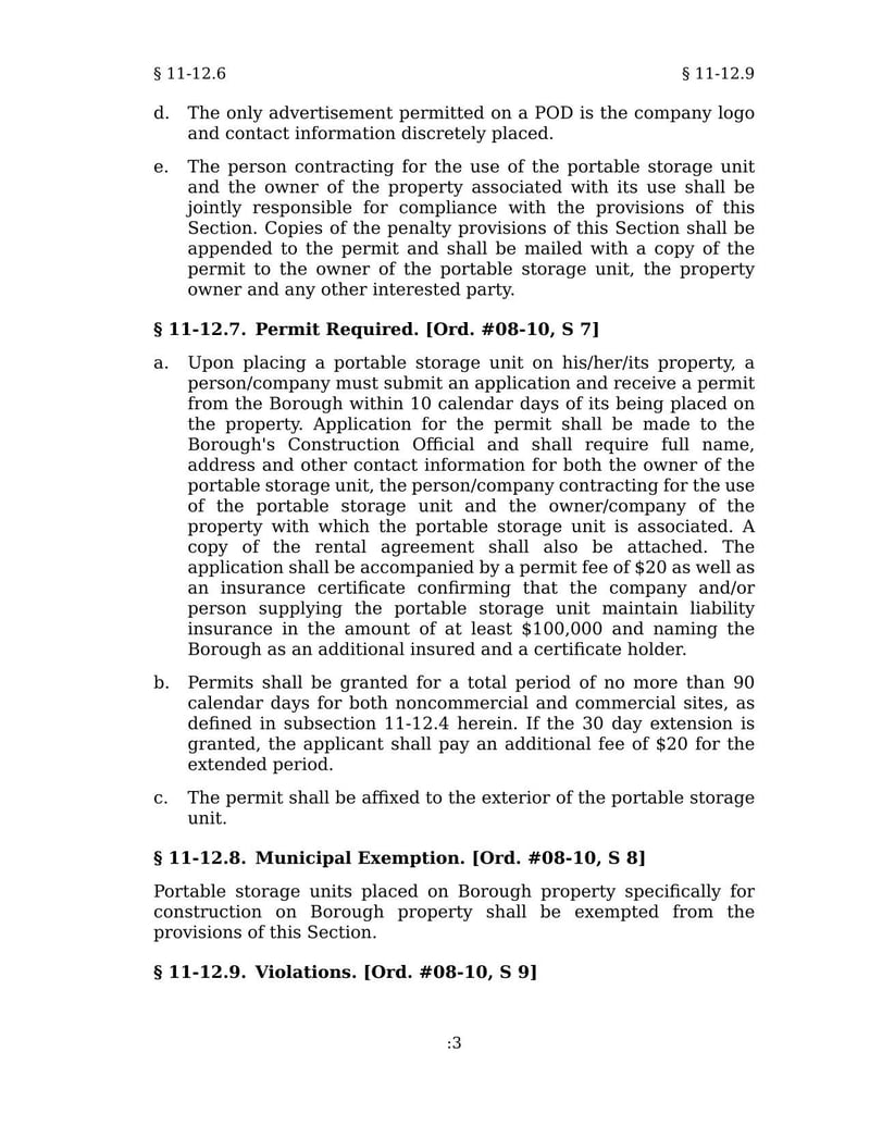 Large thumbnail of North Plainfield Permit for Portable Storage Units (PODS)
