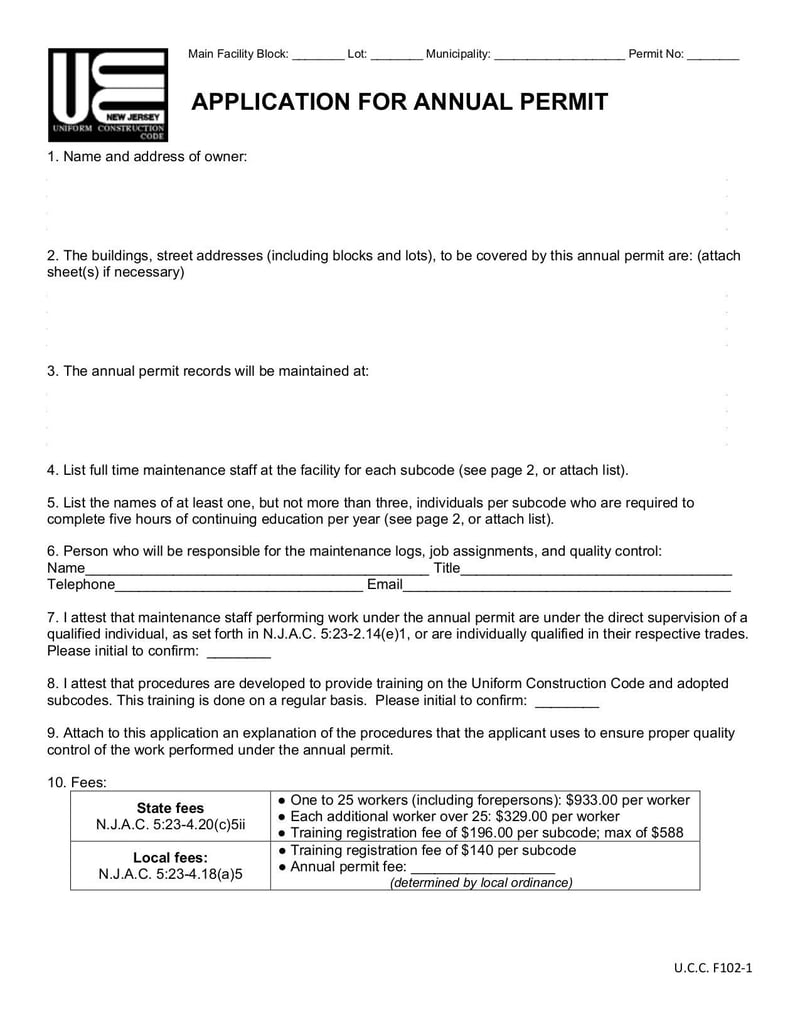 Large thumbnail of Annual Permit Application - Feb 2019