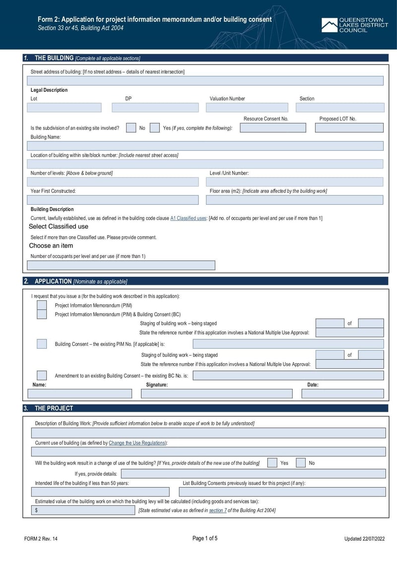 Large thumbnail of Form 2 Building Consent Application - Nov 2022