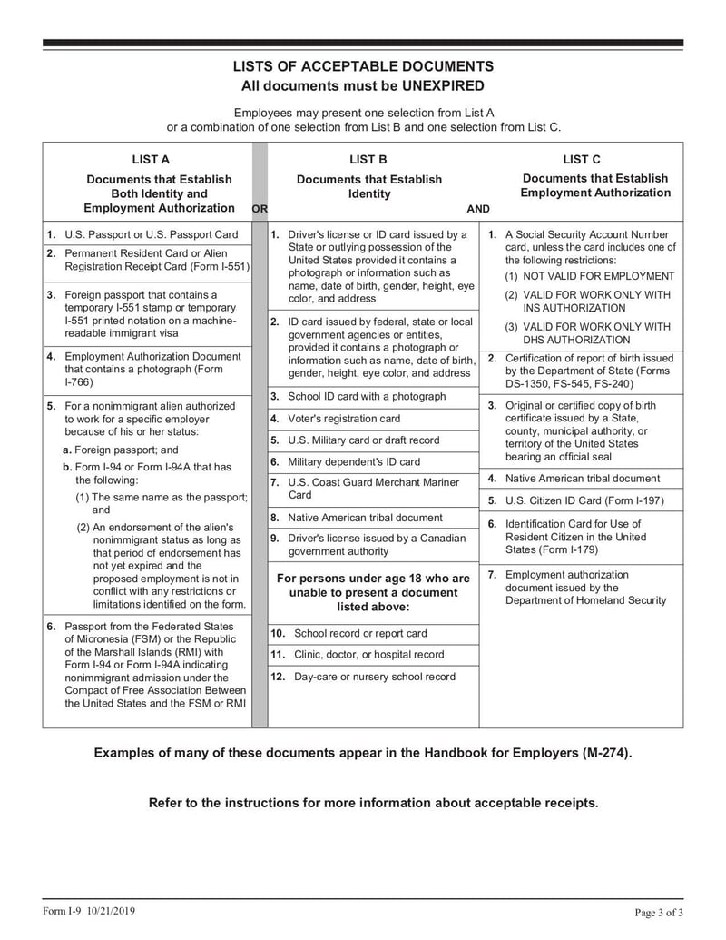 Thumbnail of Form I-9 - Oct 2021 - page 2