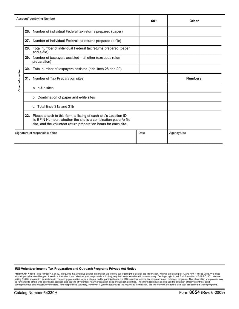 Large thumbnail of Form 8654 - Jun 2009