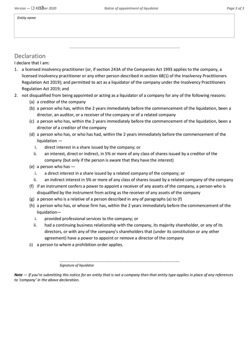 Large thumbnail of Notice of Appointment of Liquidator - Oct 2020