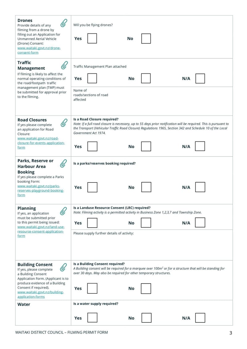 Large thumbnail of Waitaki District Filming Approval Application Form - Sep 2021