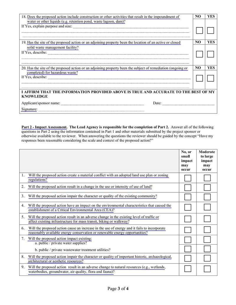 Thumbnail of Short Environmental Assessment Form (SEAF) - Nov 2013 - page 2