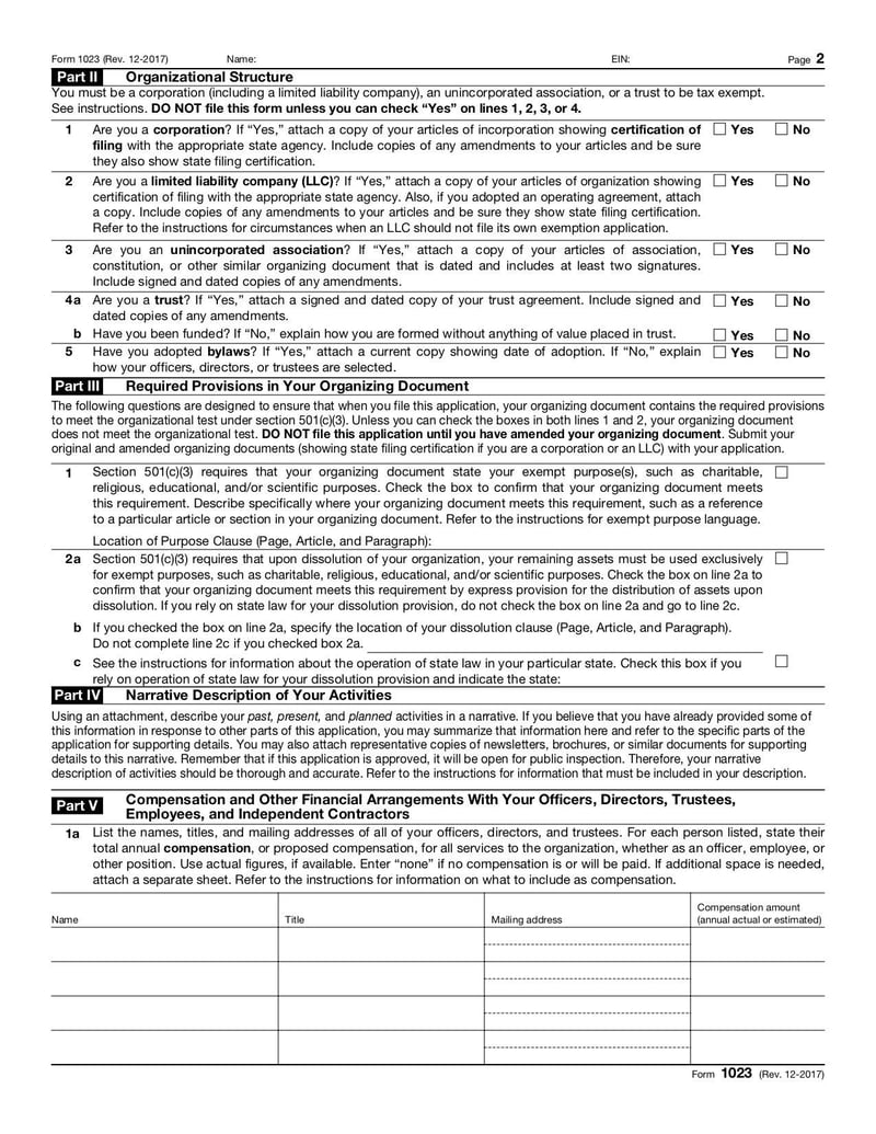 Large thumbnail of Form 1023 - Dec 2017