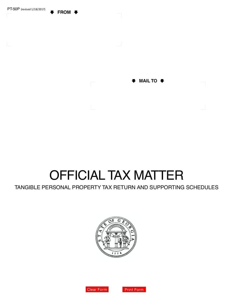 Large thumbnail of PT-50P Tangible Personal Property Tax Return and Schedules - Jul 2017