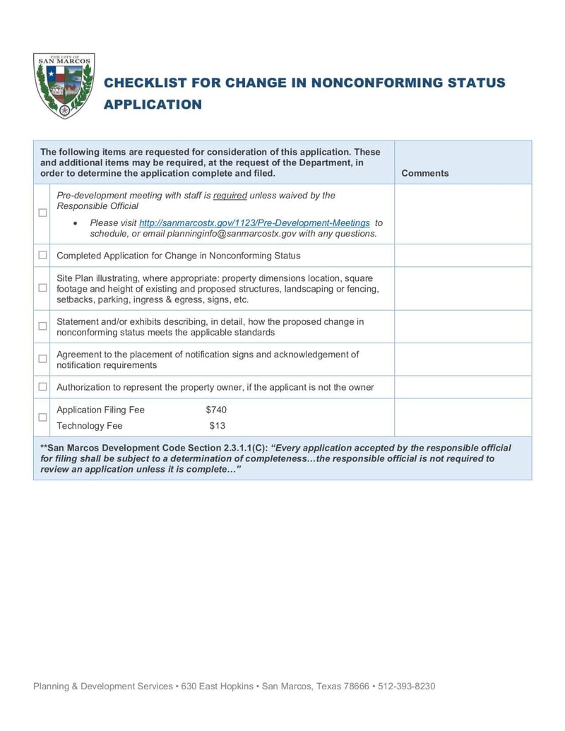 Large thumbnail of Change in Nonconforming Status Application - Dec 2020