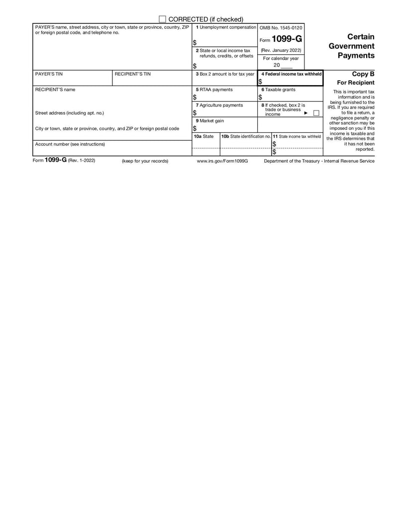 Large thumbnail of Form 1099-G - Jan 2022