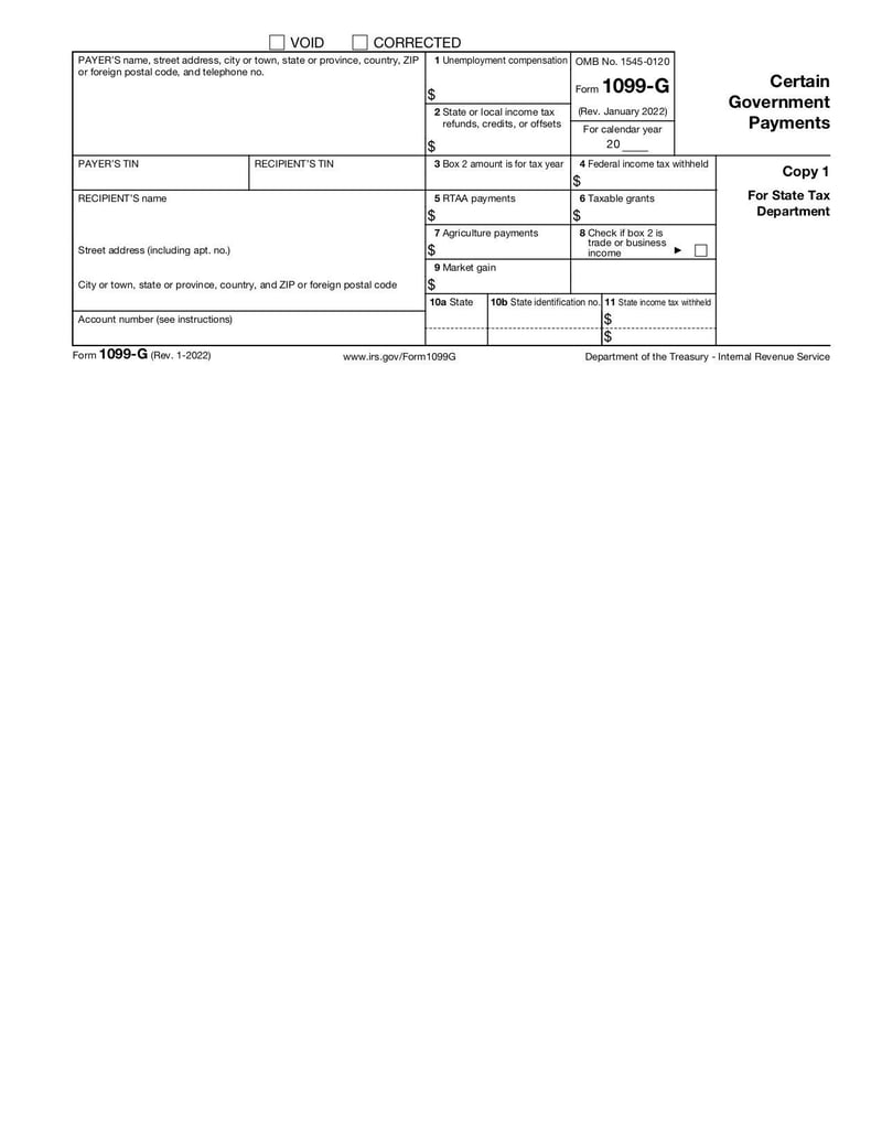 Large thumbnail of Form 1099-G - Jan 2022