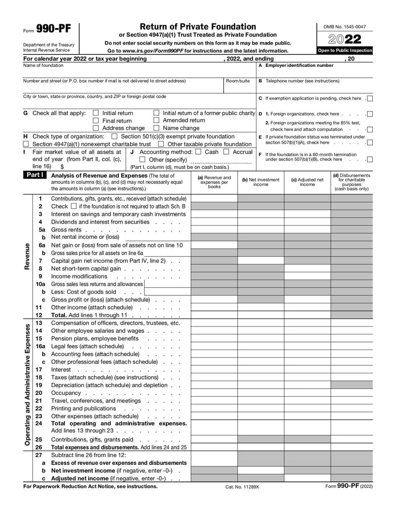 Thumbnail of Form 990-PF - Dec 2022 - page 0
