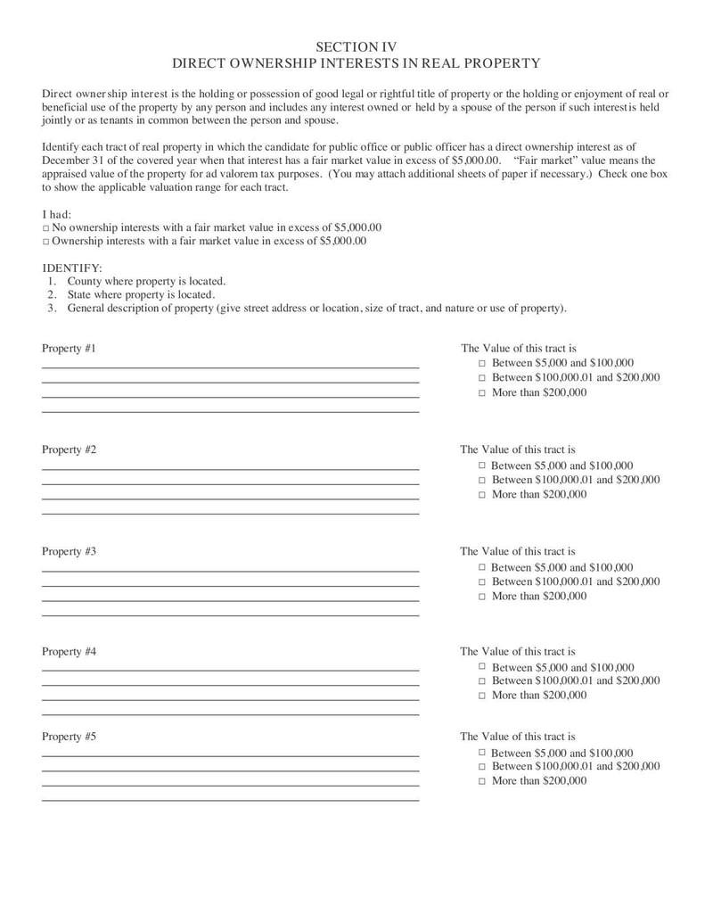 Large thumbnail of Personal Financial Disclosure Statement Form - Feb 2015