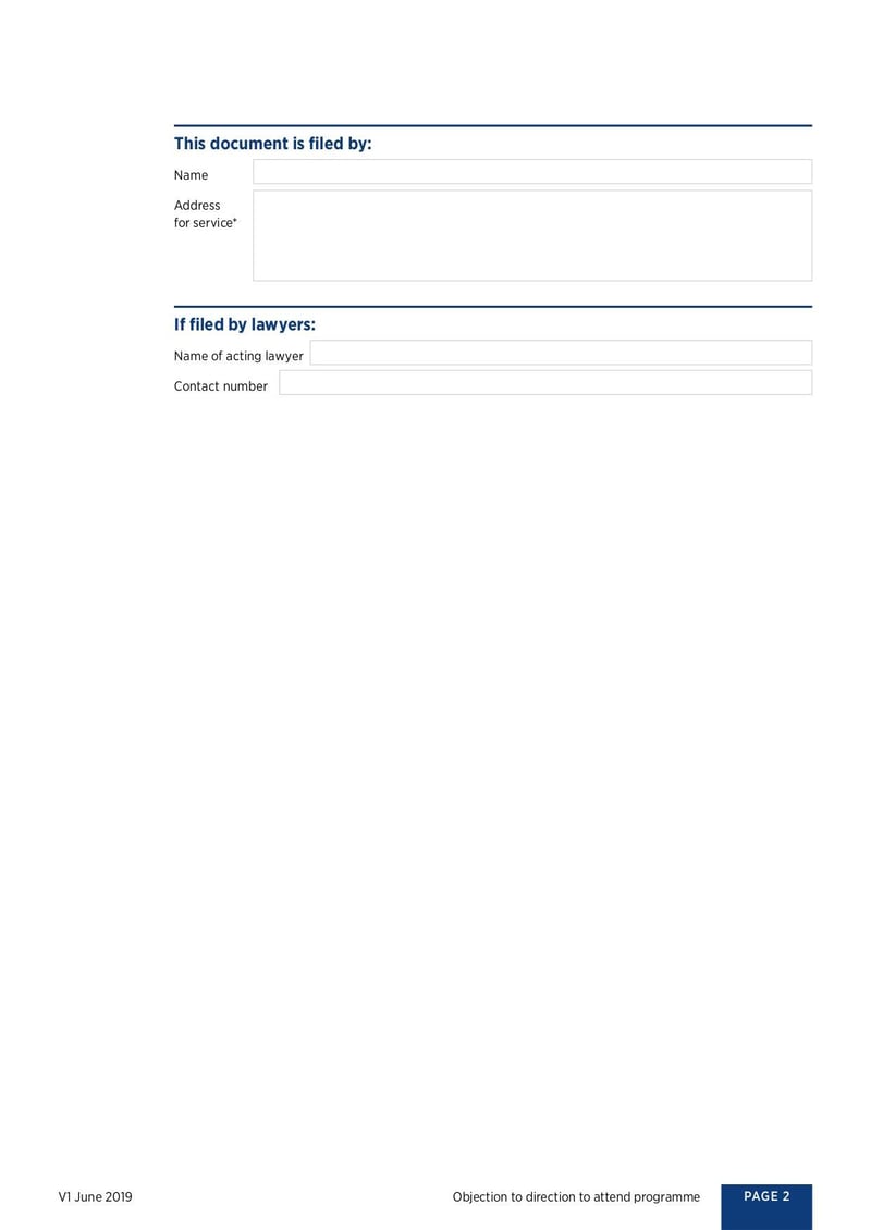Large thumbnail of Objection to Attend Programme Form - Jun 2019