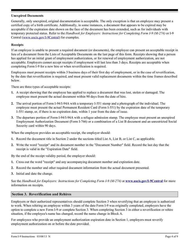Large thumbnail of Employment Eligibility Verification Form I-9 - Mar 2016