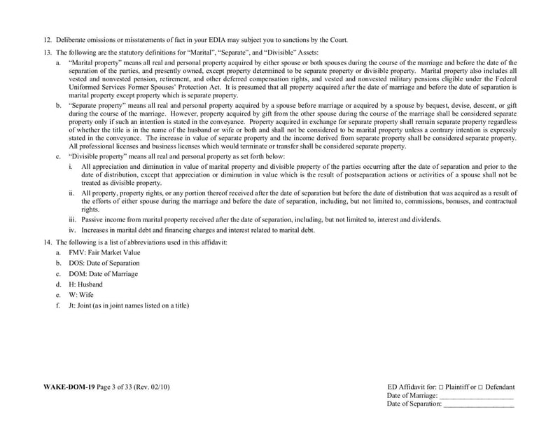 Large thumbnail of Equitable Distribution Inventory Affidavit - May 2010