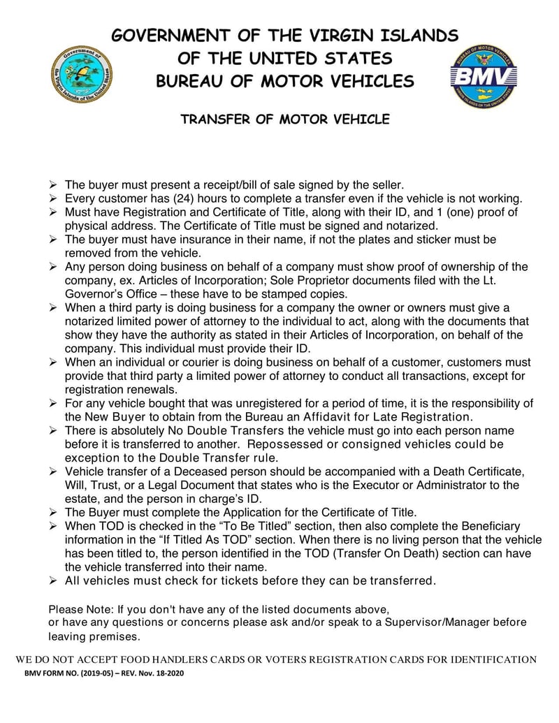 Large thumbnail of BMV Form No. (2019-05) (Nov 2020)