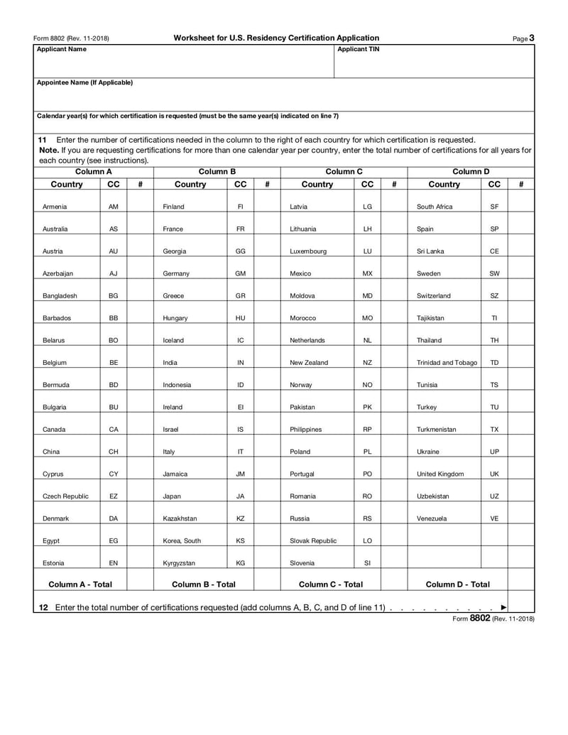 Large thumbnail of Form 8802 - Nov 2018