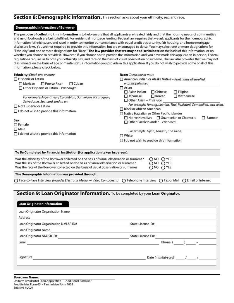 Large thumbnail of Uniform Residential Loan Application - Apr 2020