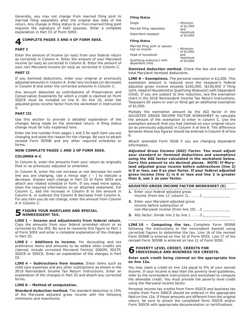Large thumbnail of Maryland Form 505X - Sep 2017