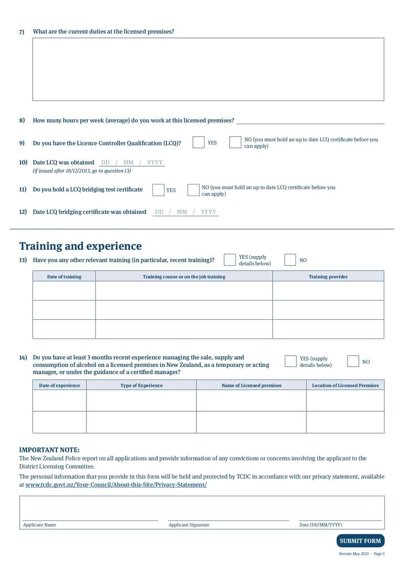 Large thumbnail of New Manager's Certificate Application - May 2021