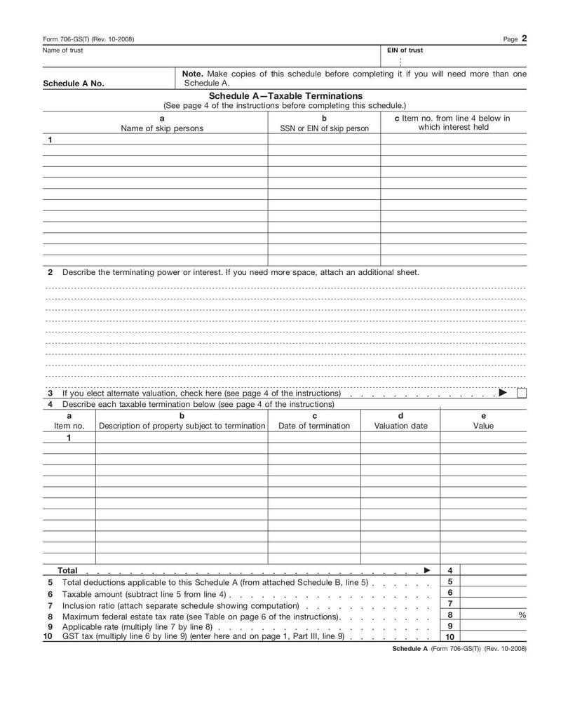 Large thumbnail of Form 706-GS (T) - Oct 2008