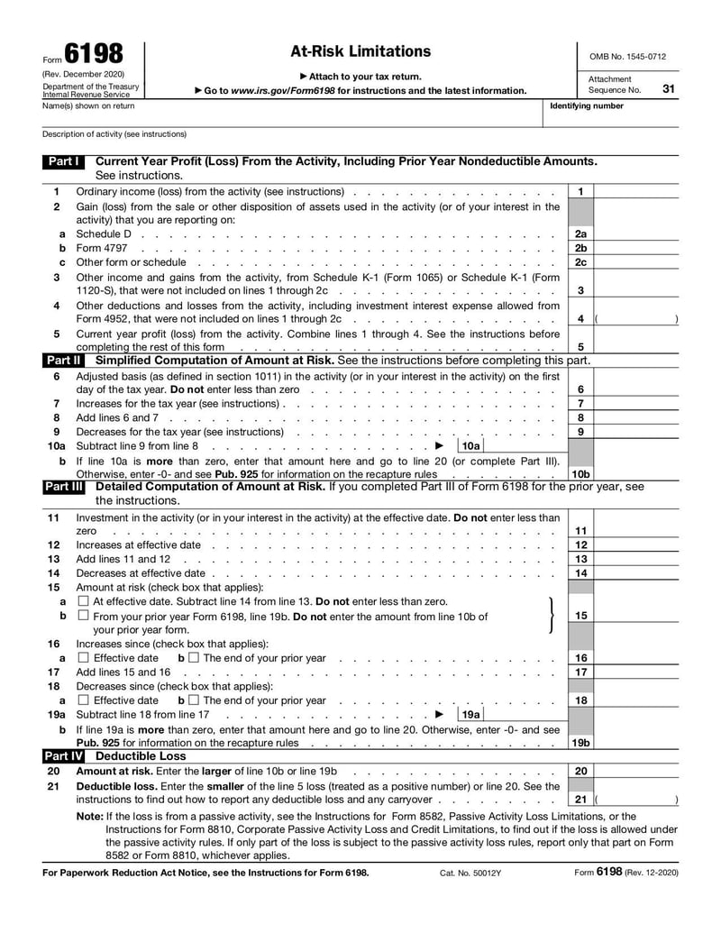 Large thumbnail of Form 6198 - Dec 2020
