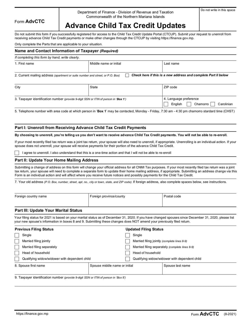 Large thumbnail of Form AdvCTC - Aug 2021