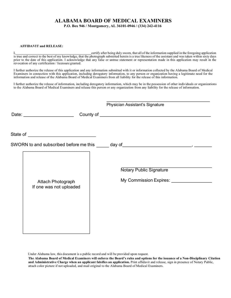 Large thumbnail of Application for Reinstatement of Physician Assistant/Anesthesiologist - Jan 2021