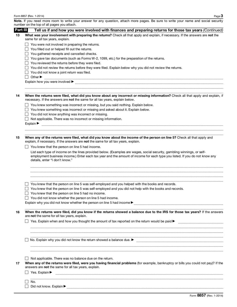 Large thumbnail of Form 8857 - Jan 2014