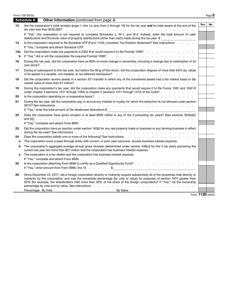 Large thumbnail of Form 1120 - Jan 2022