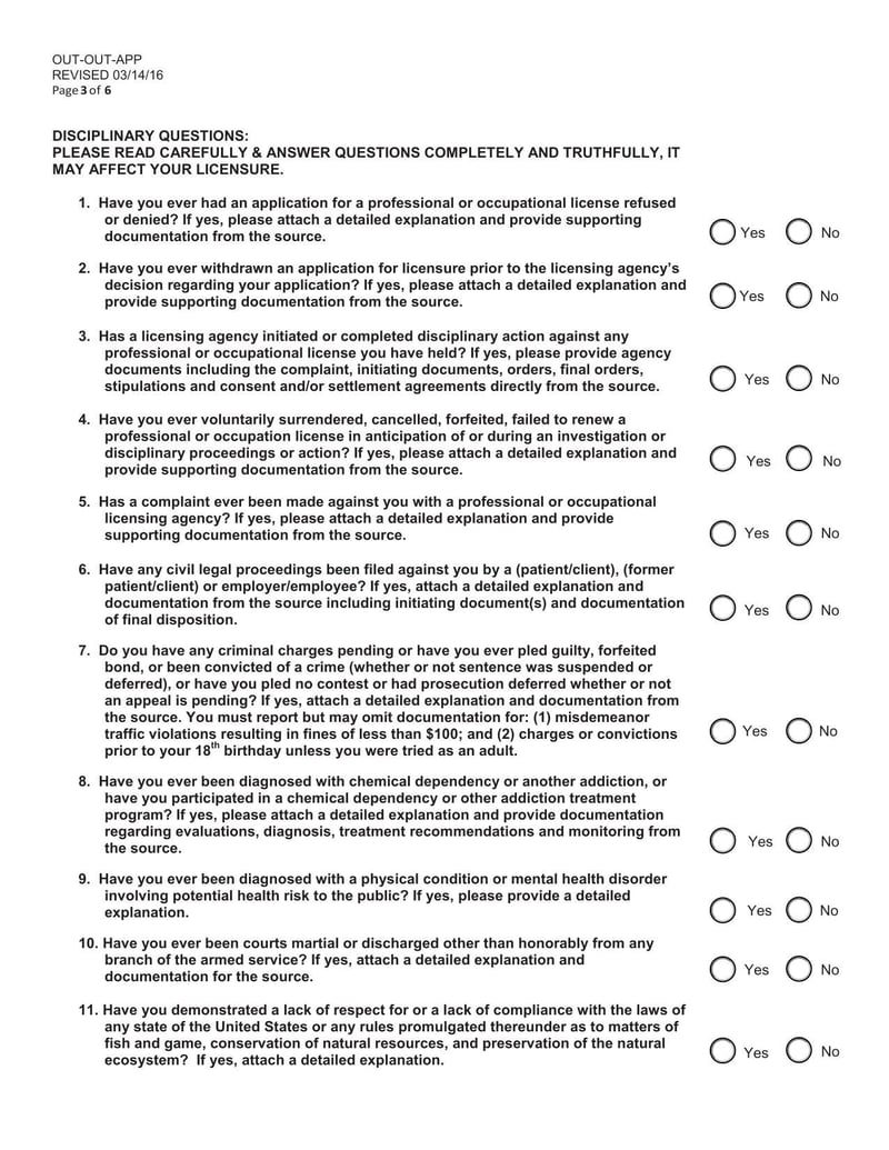 Large thumbnail of Montana Outfitter License/Examination Application