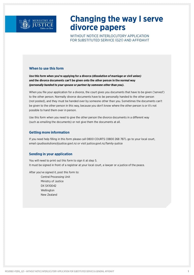 Large thumbnail of G21 Application for Substituted Service and General Affidavit - Oct 2018