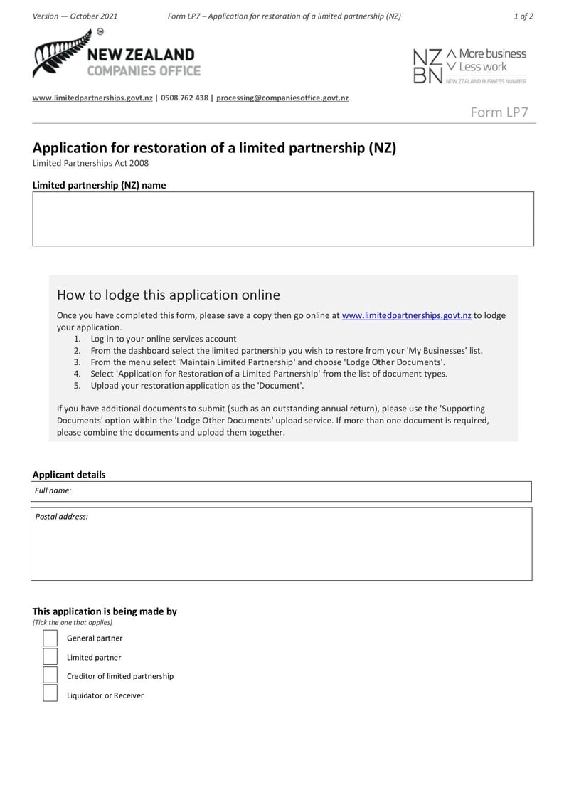 Large thumbnail of Form LP07 - Oct 2021