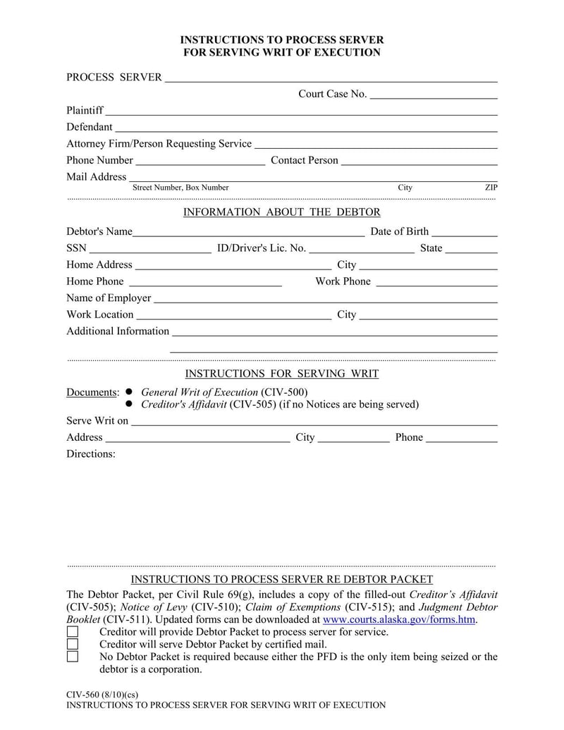 Large thumbnail of Form CIV-560