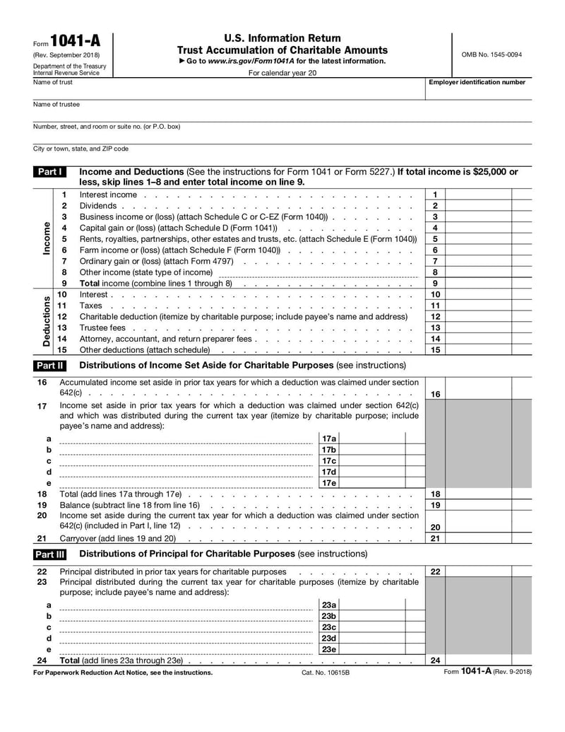 Large thumbnail of Form 1041-A - Sep 2018