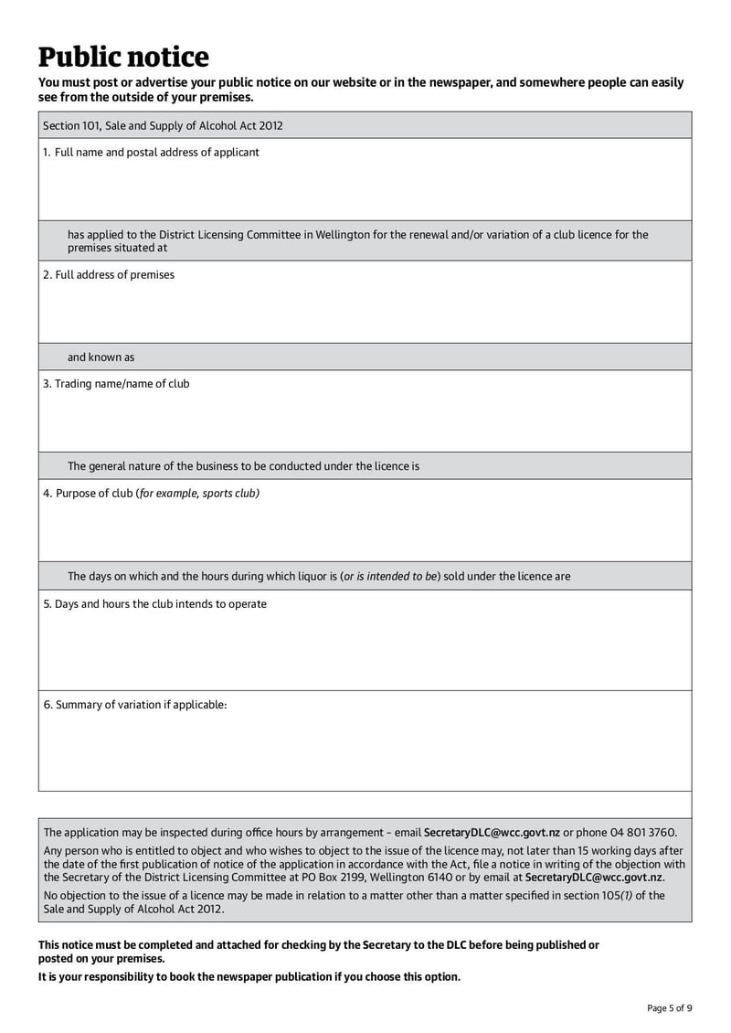 Large thumbnail of Application for Renewal and Variation of Club Licence Checklist - Sep 2021