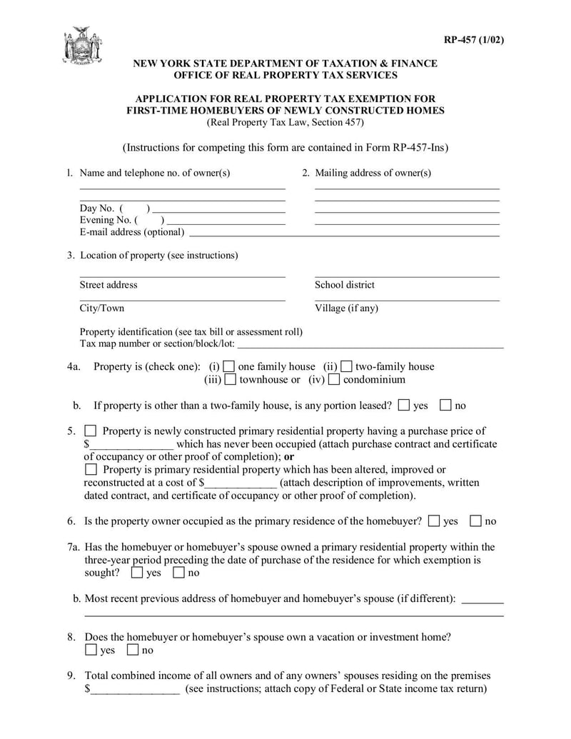 Form RP-457 | Fill and sign online with Lumin