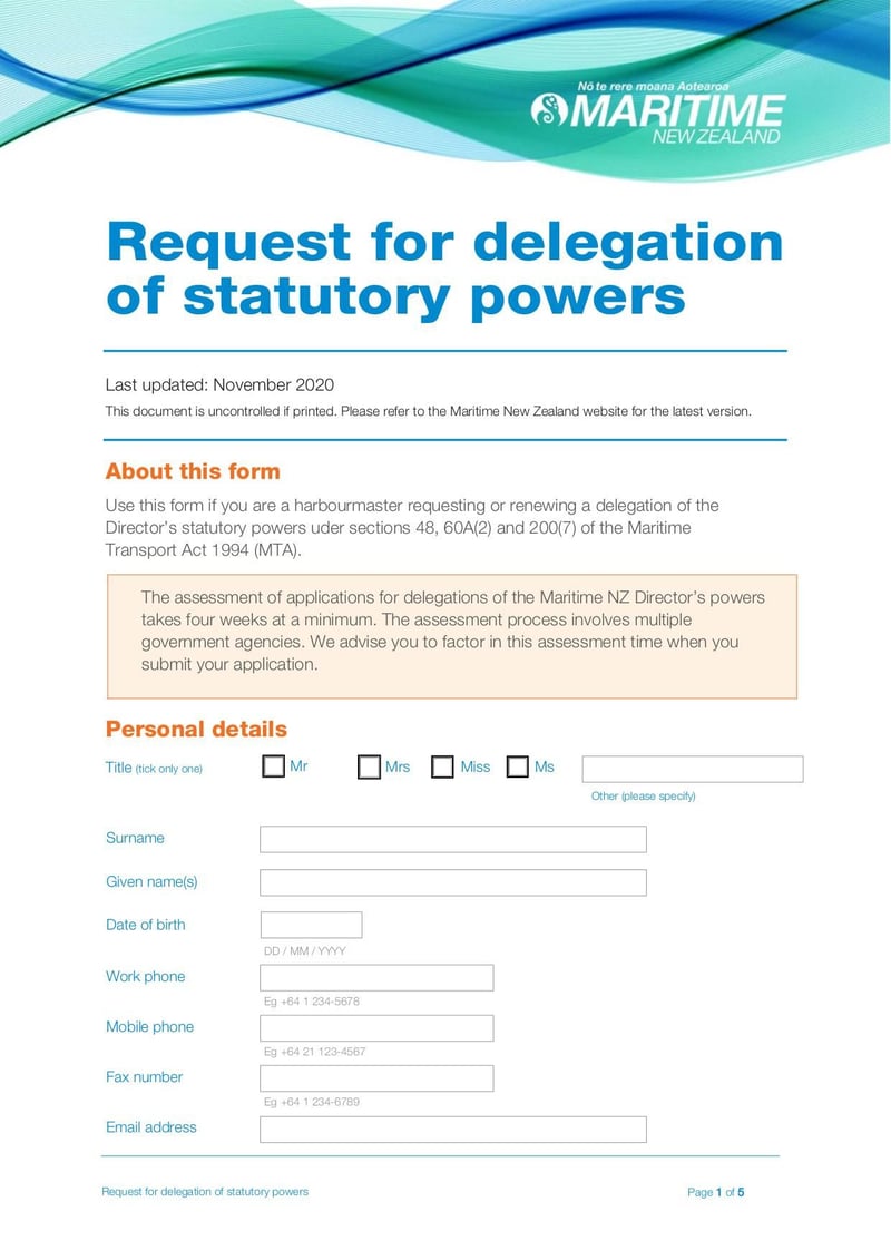 Large thumbnail of Request for Delegation of Statutory Powers - Nov 2020