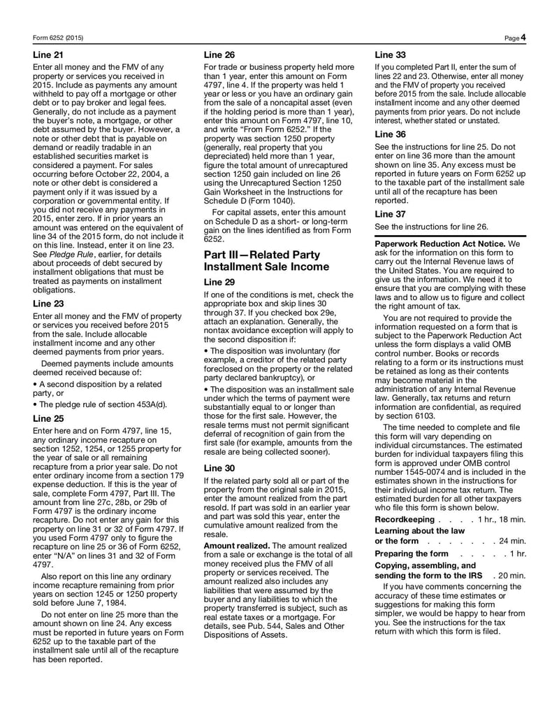 Large thumbnail of Form 6252 - Oct 2015