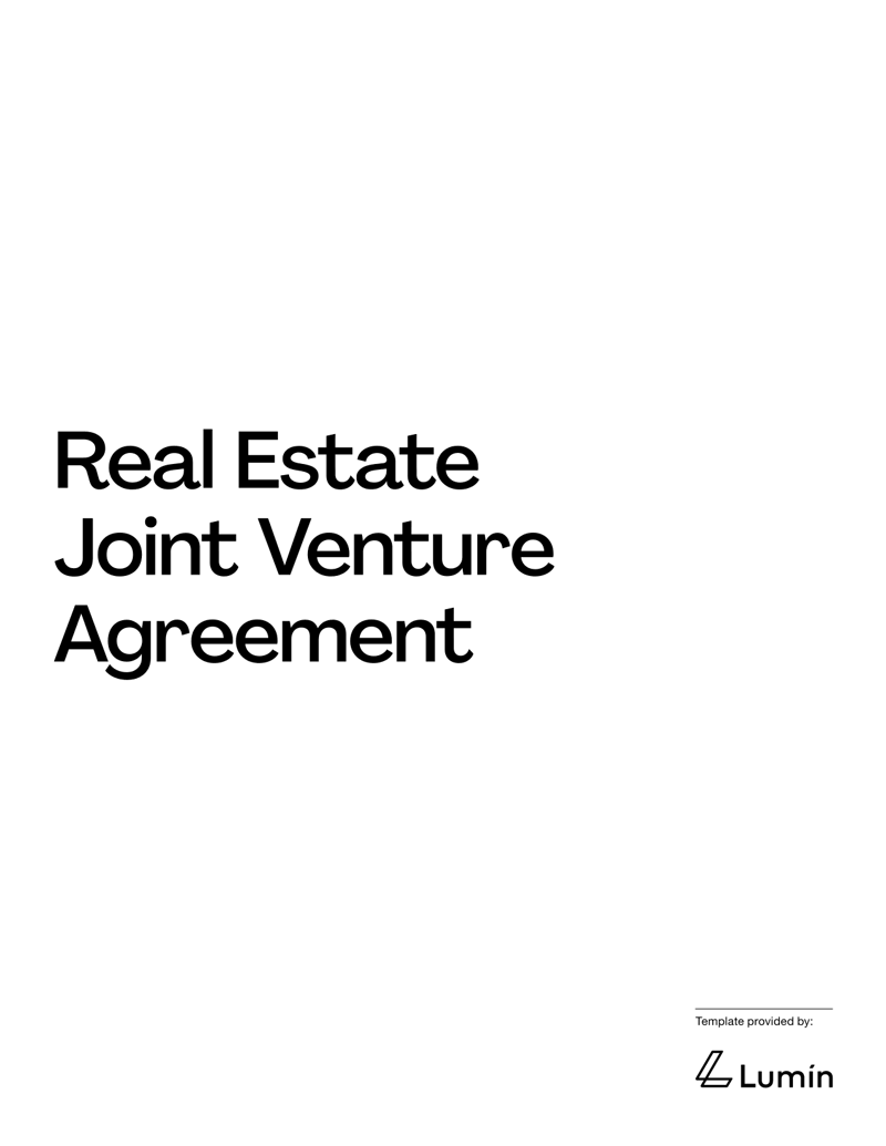 Real Estate Joint Venture Agreement for property acquisition, development, management and profit-sharing